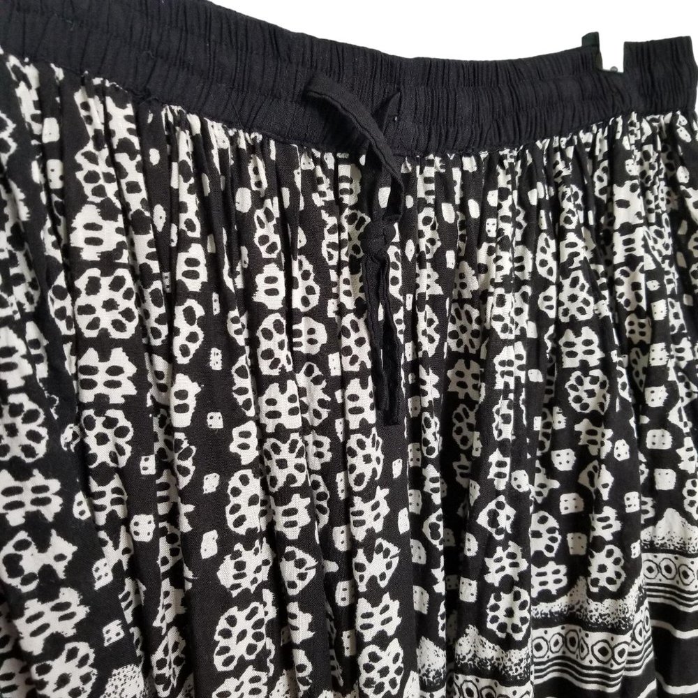 UNITi Size L to XXL Skirt Rayon BoHo Maxi Stretch Drawstring Waist Floral Print - Picture 3 of 5